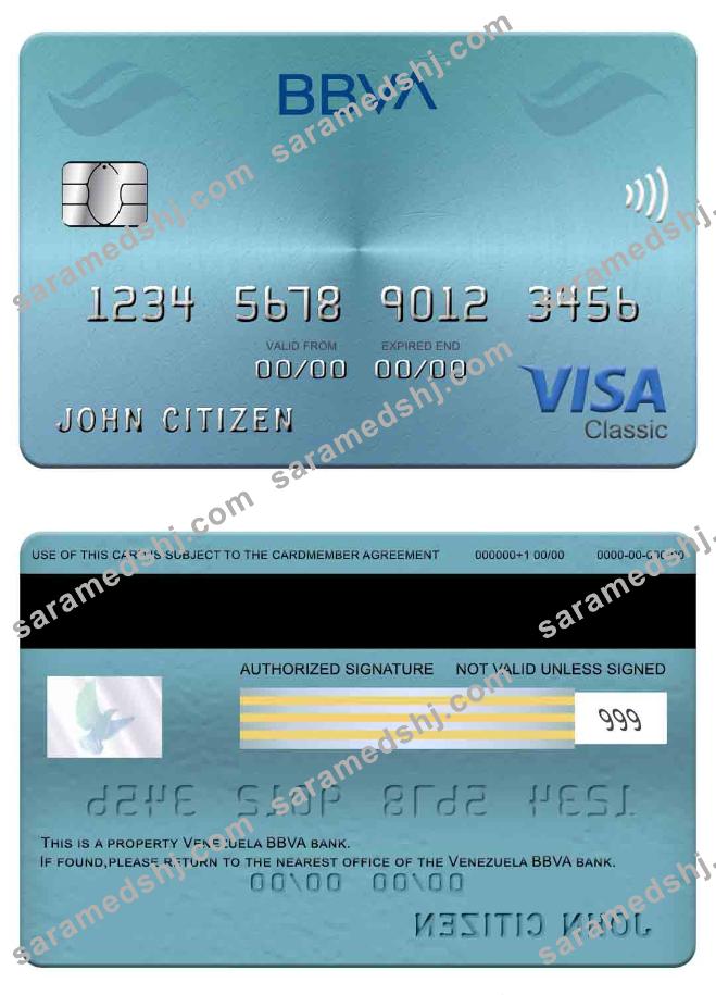 Venezuela BBVA bank visa classic card